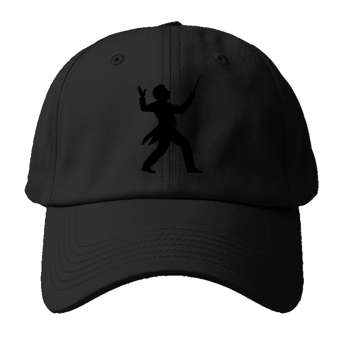 Conductor leading orchestra passionately - Baseball Cap - Black
