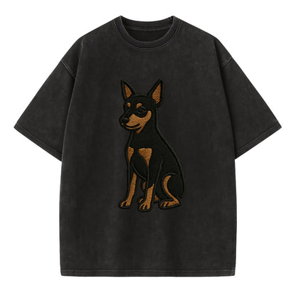 Miniature Pinscher - Black and tan sitti Vintage T-shirt - Black