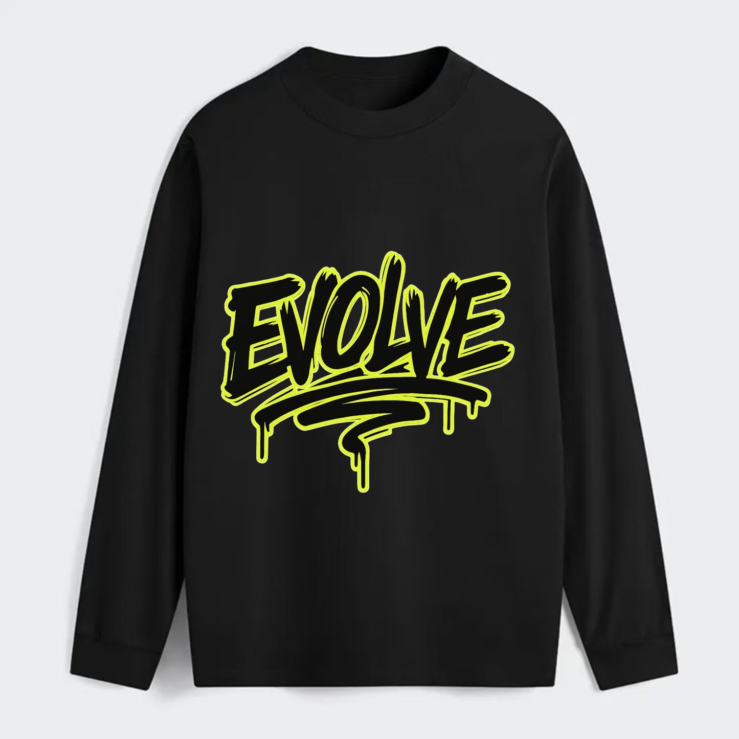 Bold typography design - "EVOLVE" - changing, becoming better - Classic Long Sleeve Shirt - Black
