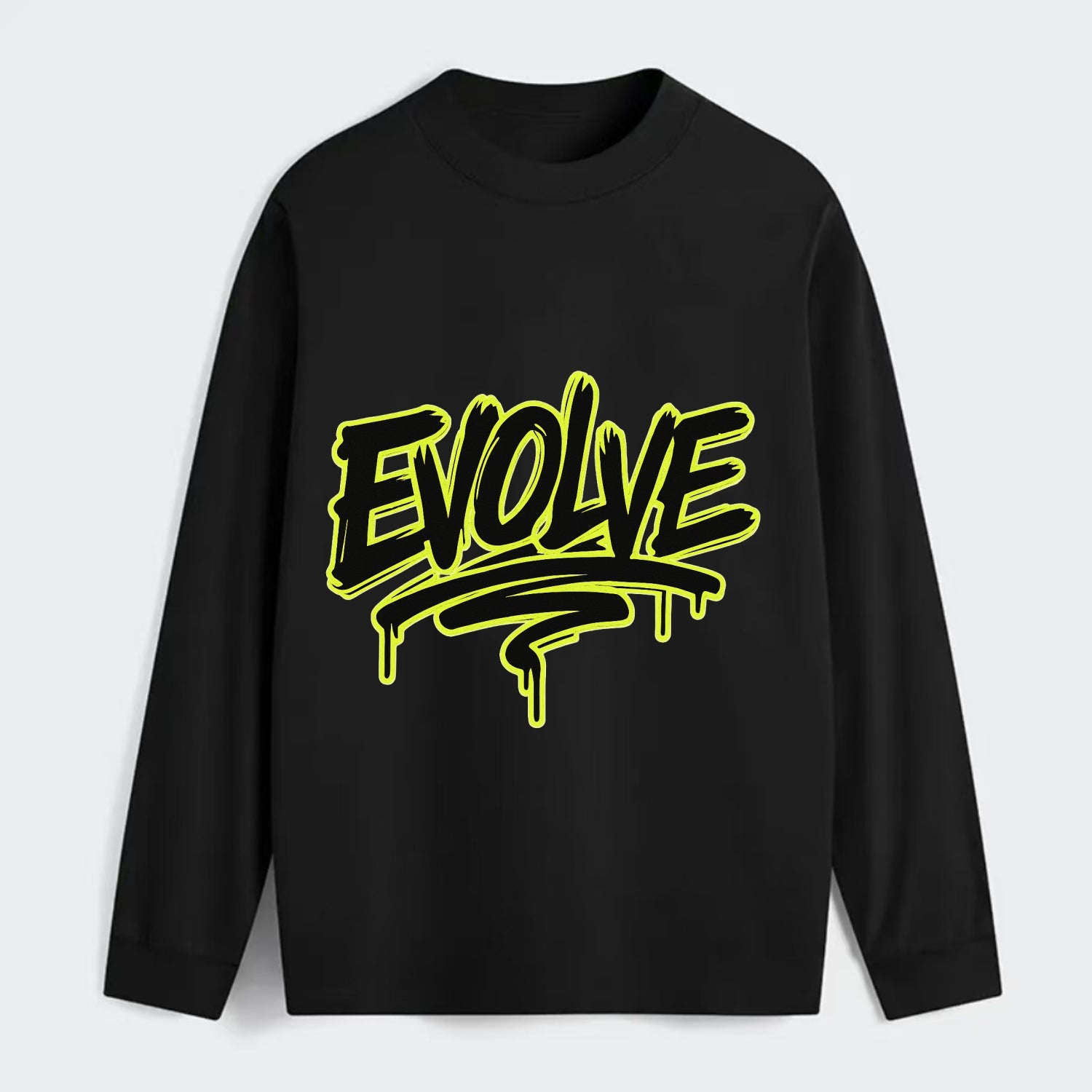 Bold typography design - "EVOLVE" - changing, becoming better - Classic Long Sleeve Shirt - Black