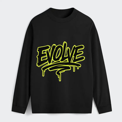 Bold typography design - "EVOLVE" - changing, becoming better - Classic Long Sleeve Shirt - Black