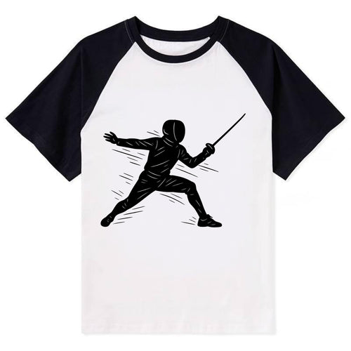 Fencer lunging attack position - Contrast Raglan T-shirt