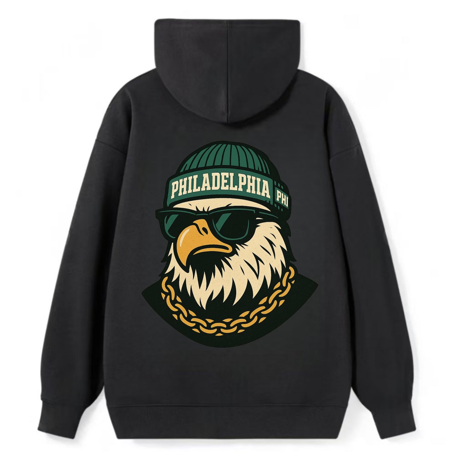 "eagle" "philadelphia" "phi" "green" "us East" - Classic Pullover Hoodie - Black