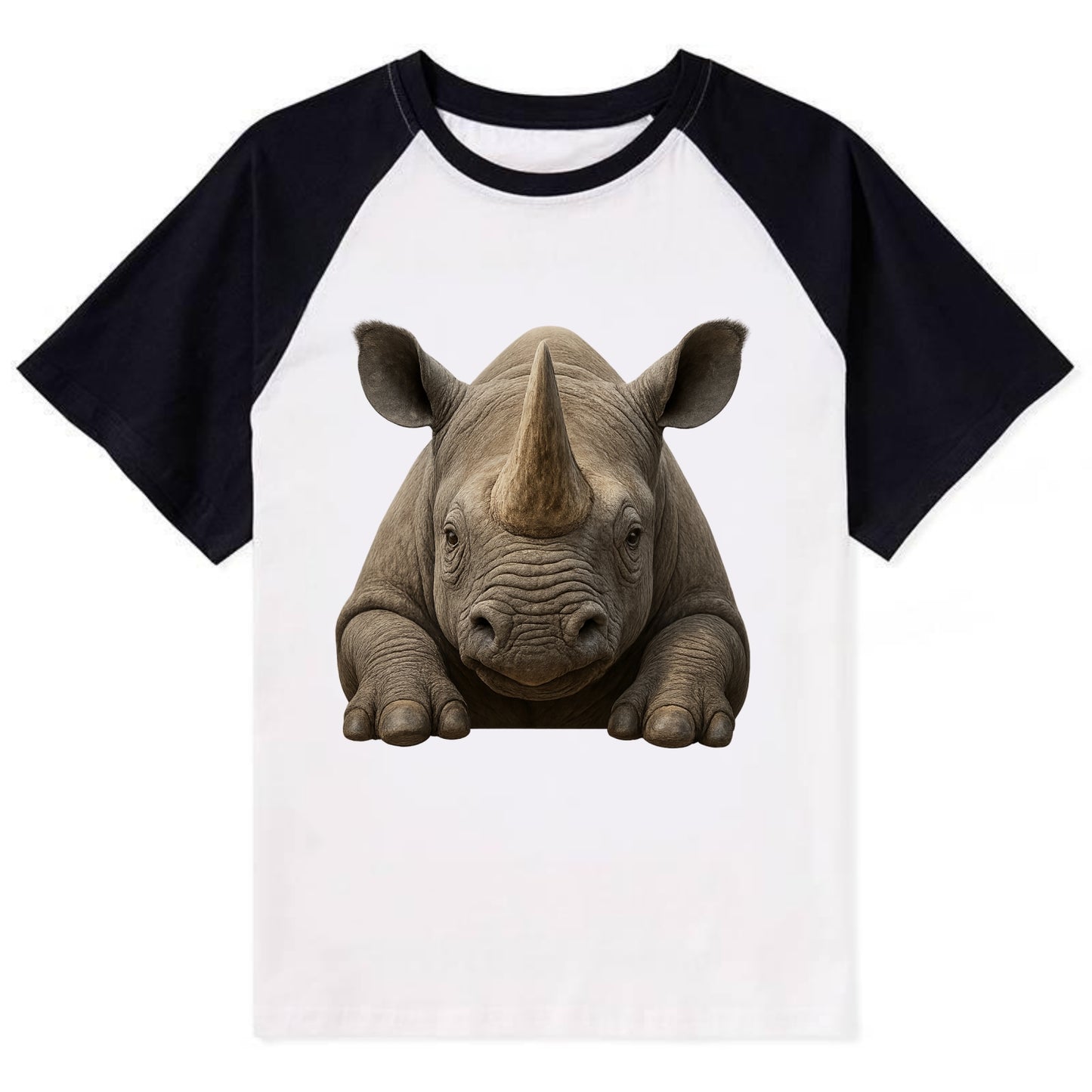 Rhinoceros  - Contrast Raglan T-shirt - Black