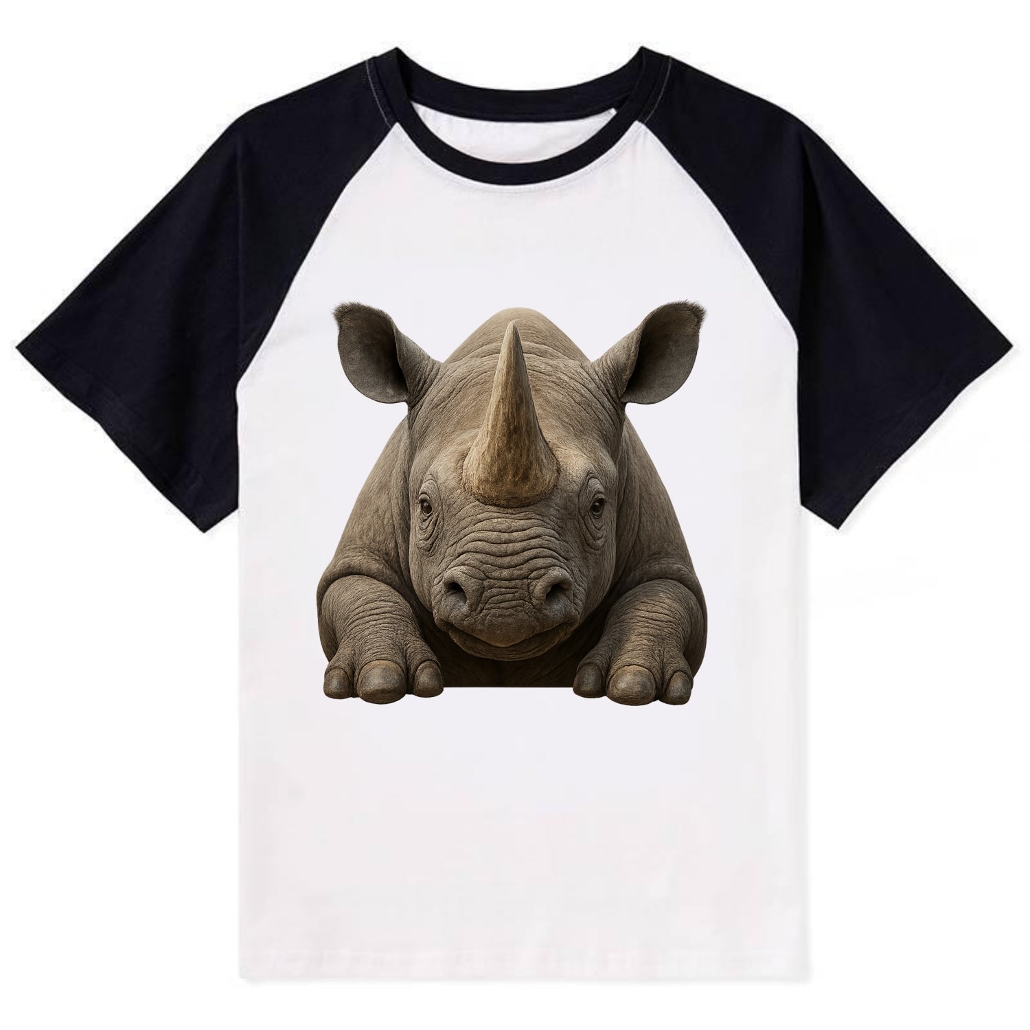 Rhinoceros  - Contrast Raglan T-shirt - Black