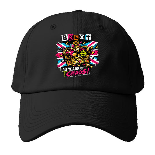 BROKEN CROWN | Shattered British crown | Gold fragments scattered | Power dismantled - Baseball Cap - Black