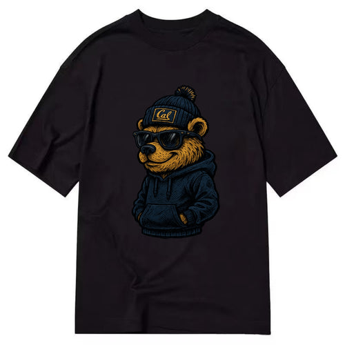 Berkeley Bear wearing Cal beanie with script patch - Classic T-shirt