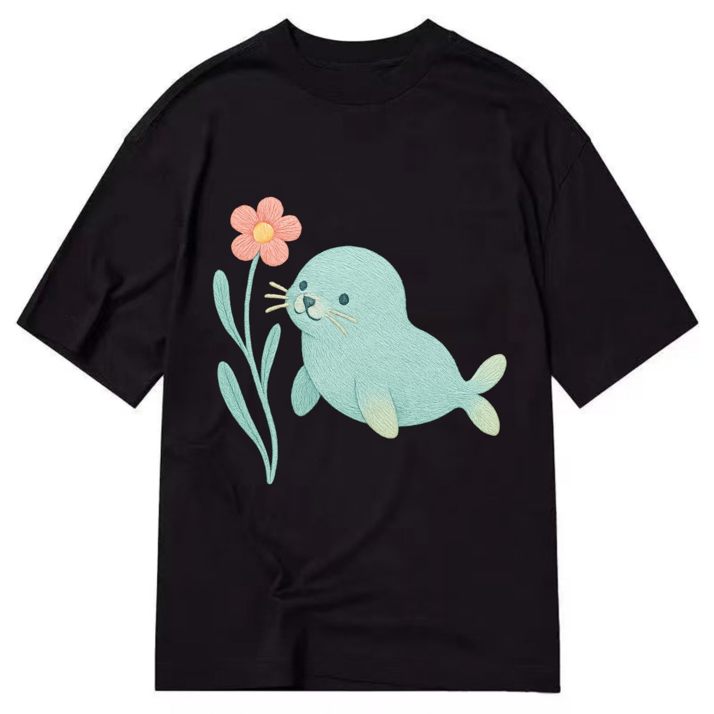 Mint Seal Pup - Classic T-shirt - Black