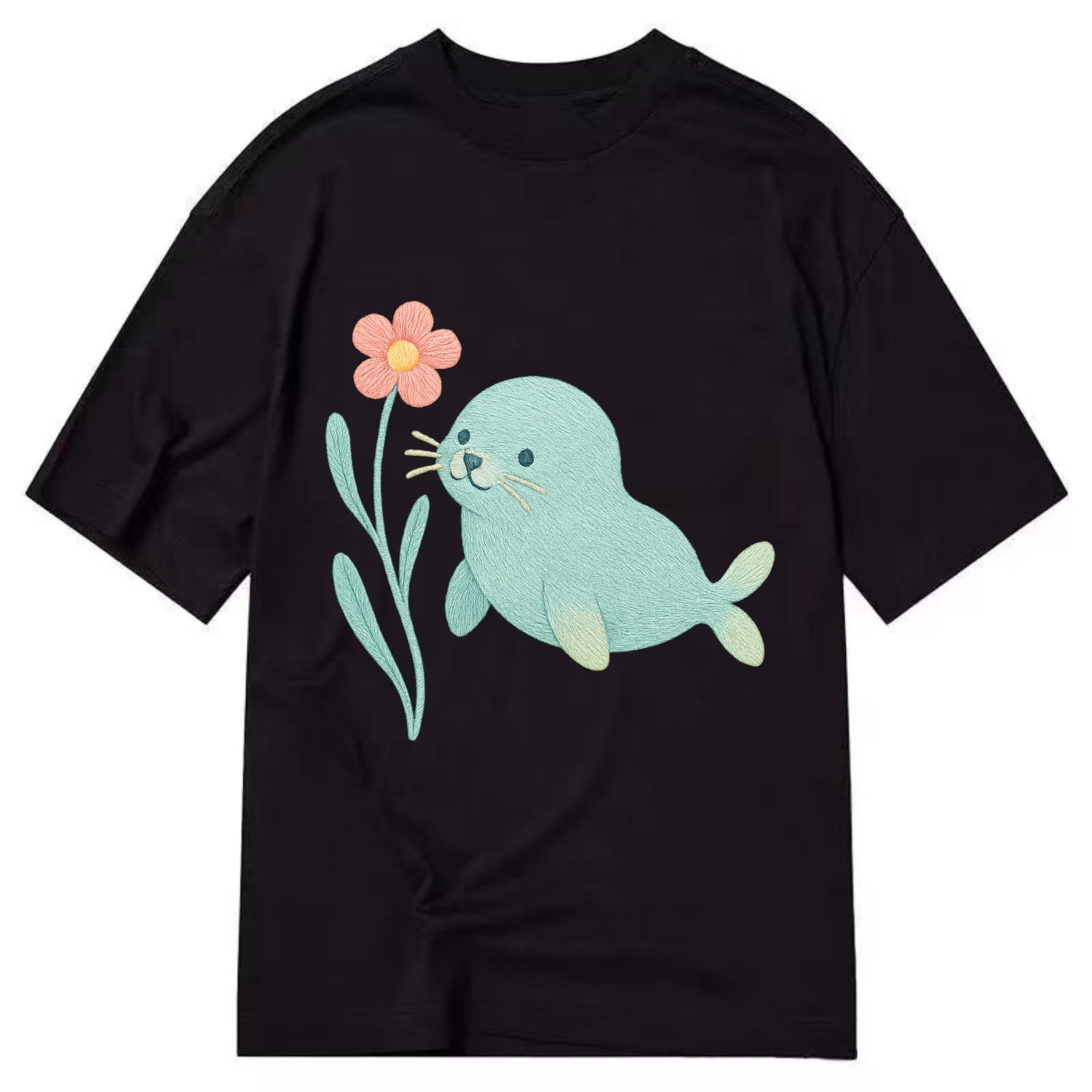 Mint Seal Pup - Classic T-shirt - Black