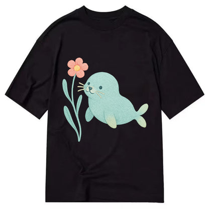 Mint Seal Pup - Classic T-shirt - Black