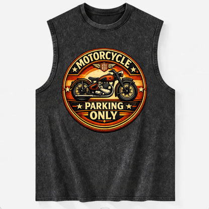 Motorcycle Parking Only - Vintage Washed Tank - Black