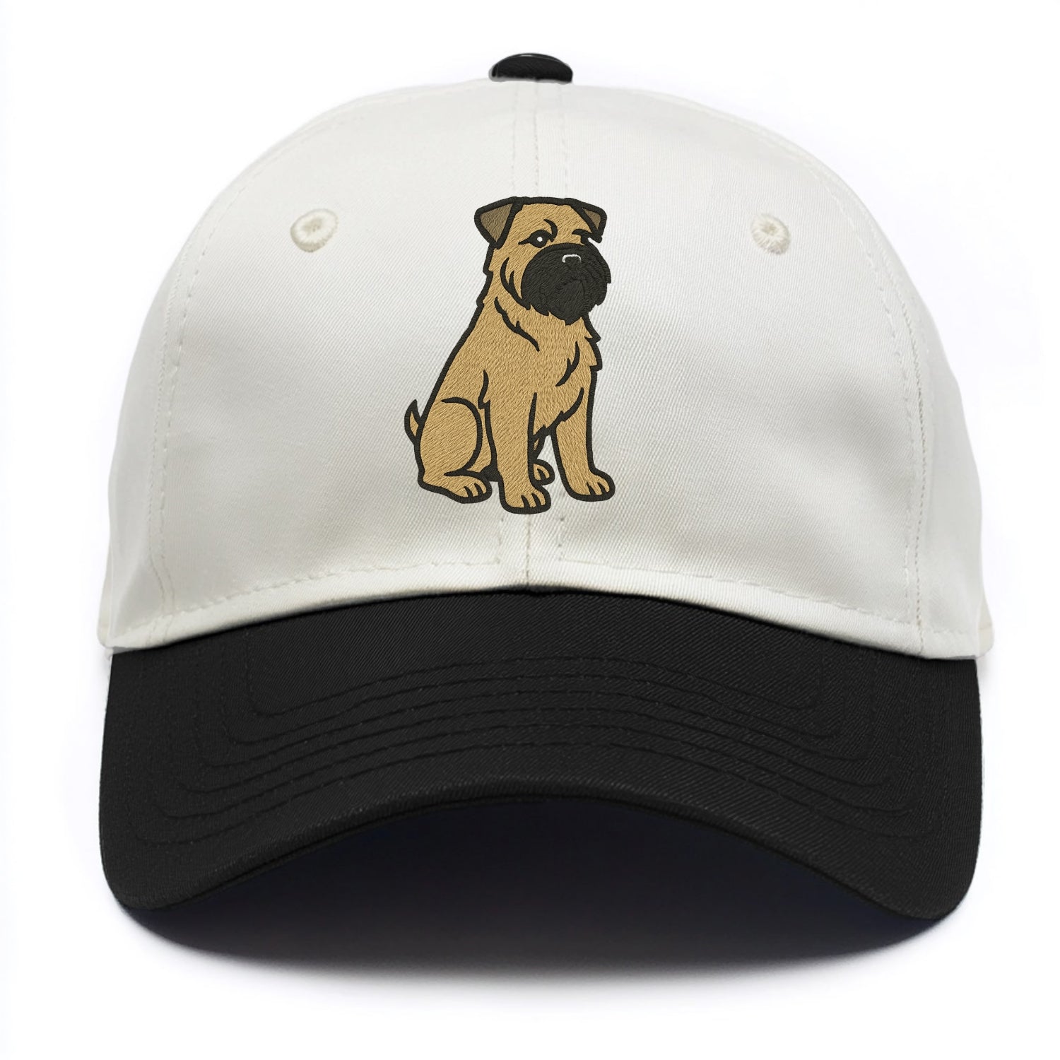 Bouvier des Flandres - Fawn rough coat embroidered design - Two Tone Cap - Black