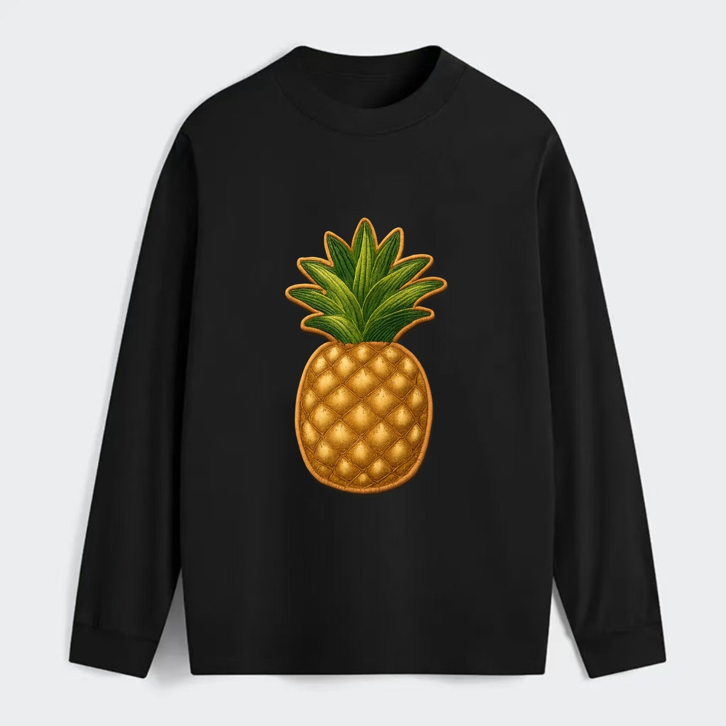 PINEAPPLE CROWN - tropical fruit in yellow and green , hospitality - Classic Long Sleeve Shirt - Black