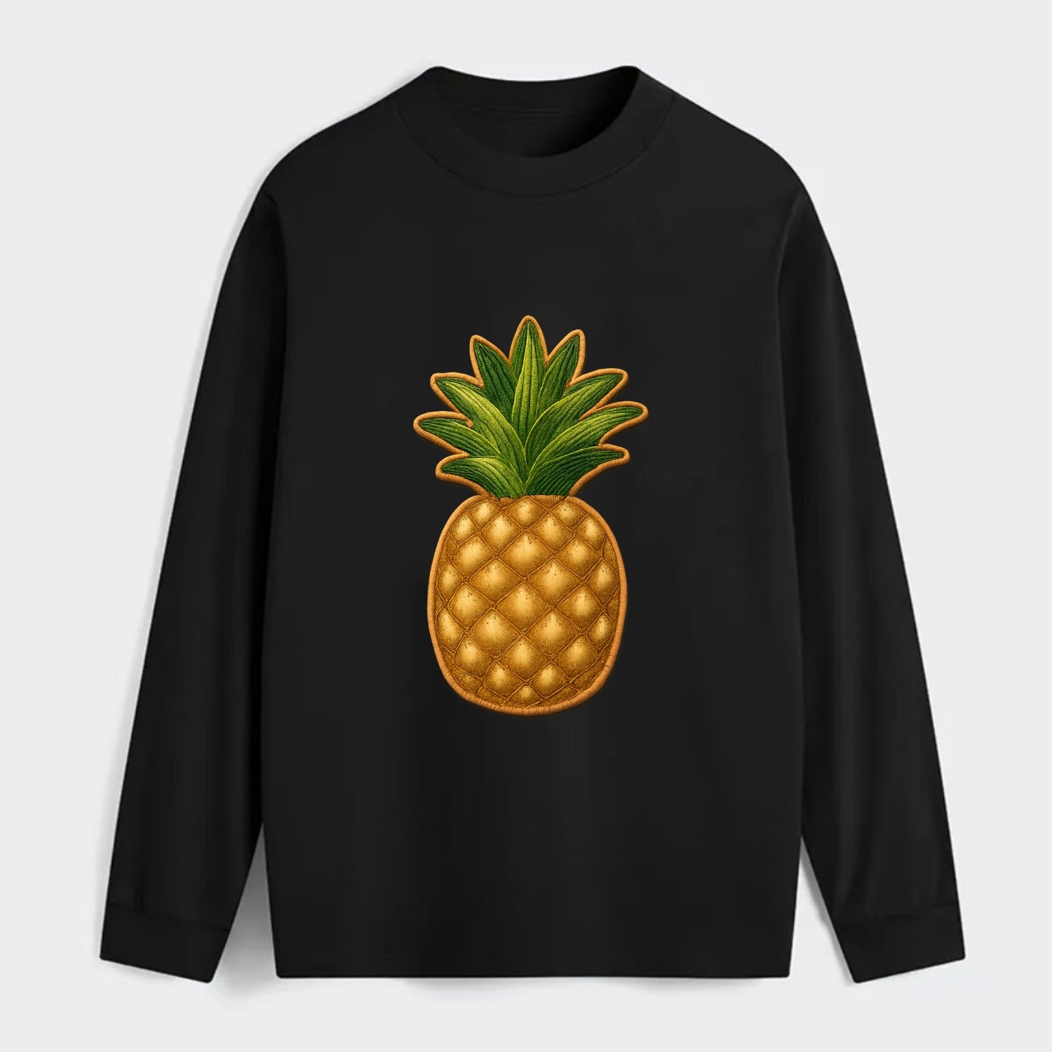 PINEAPPLE CROWN - tropical fruit in yellow and green , hospitality - Classic Long Sleeve Shirt - Black