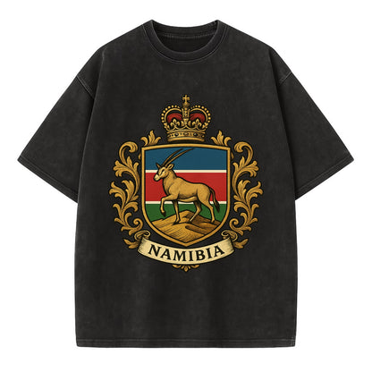 Namibia Heritage Badge  - Vintage T-shirt - Black