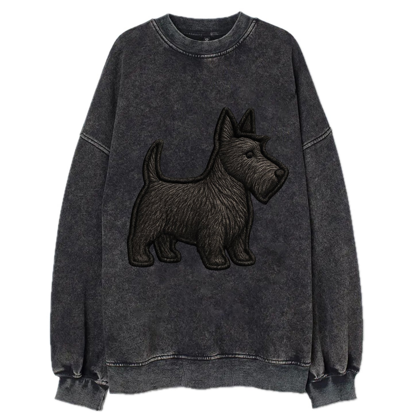 Scottish Terrier - Contemporary scottie - Vintage Sweatshirt - Black