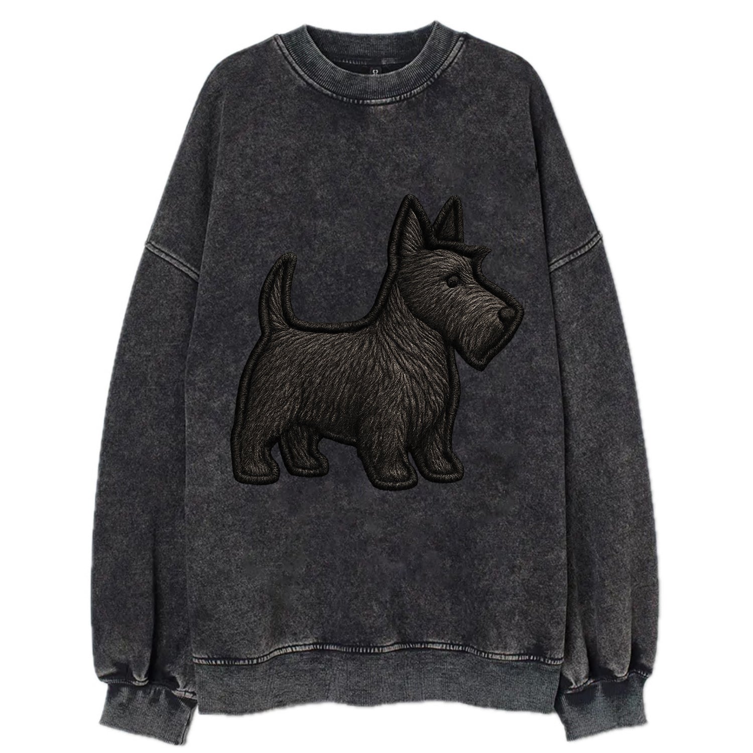 Scottish Terrier - Contemporary scottie - Vintage Sweatshirt - Black
