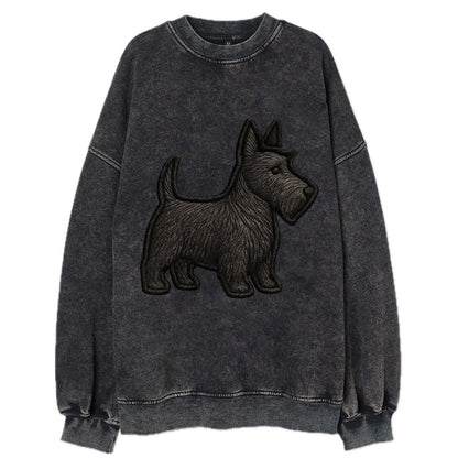 Scottish Terrier - Contemporary scottie - Vintage Sweatshirt - Black