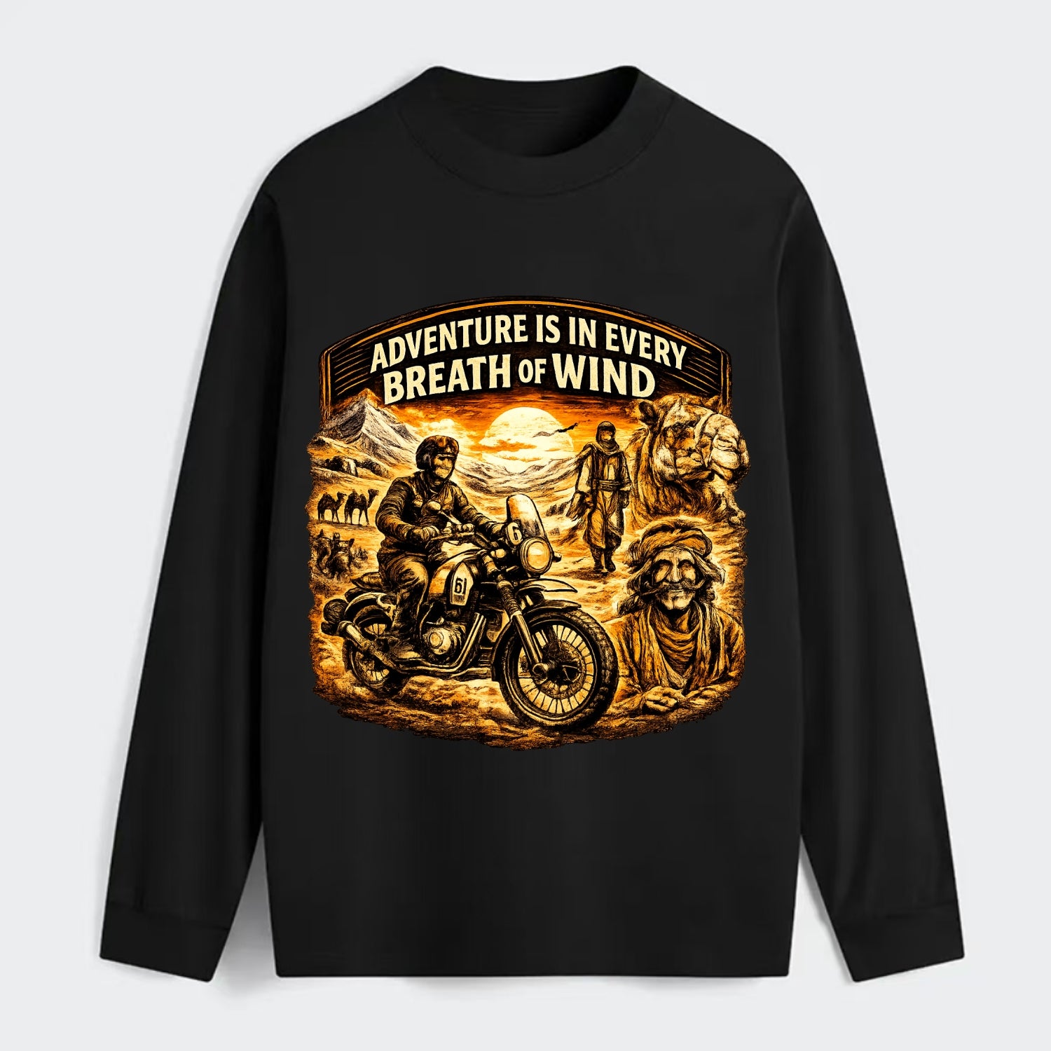 Adventure Vintage Rides - Classic Long Sleeve Shirt - Black