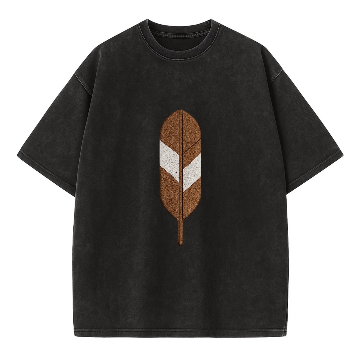 Eagle Feather  - Vintage T-shirt - Black