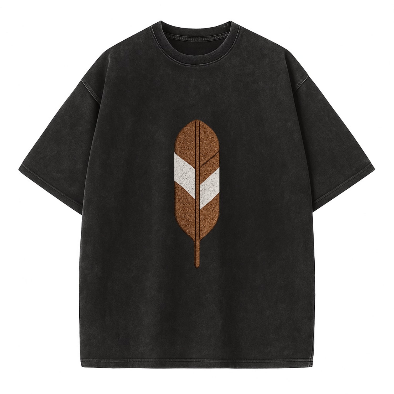 Eagle Feather  - Vintage T-shirt - Black