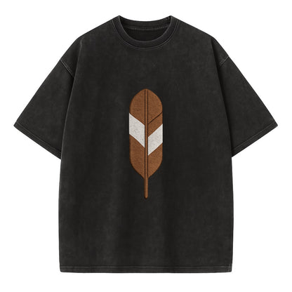 Eagle Feather  - Vintage T-shirt - Black
