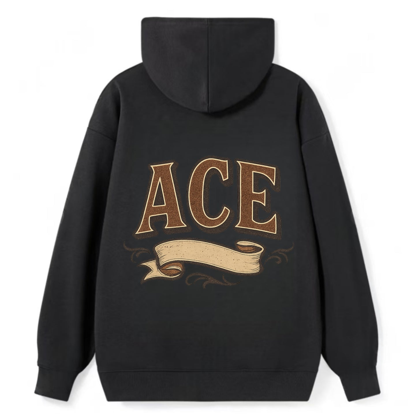 Bold typography design - "ACE" - expert, the best at something - Classic Pullover Hoodie - Black