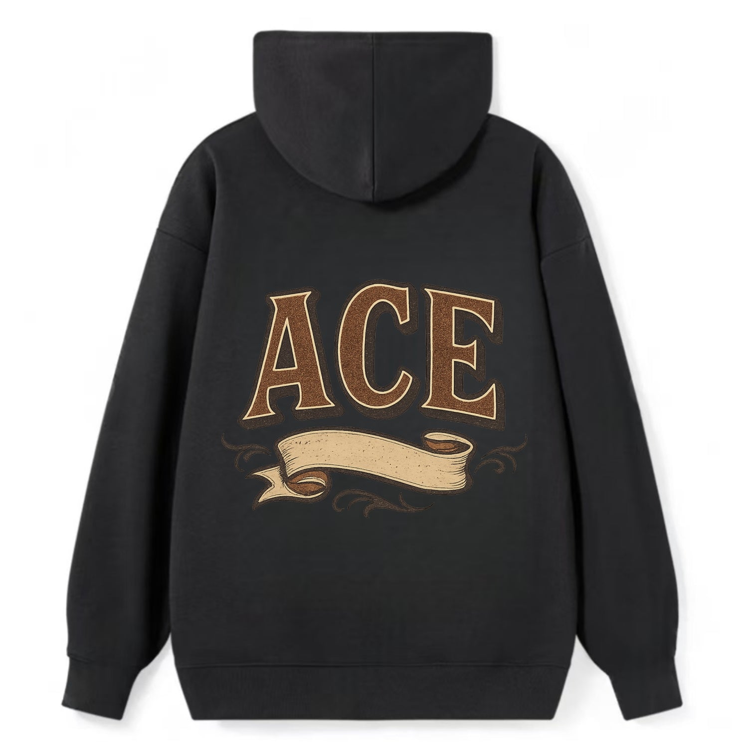 Bold typography design - "ACE" - expert, the best at something - Classic Pullover Hoodie - Black