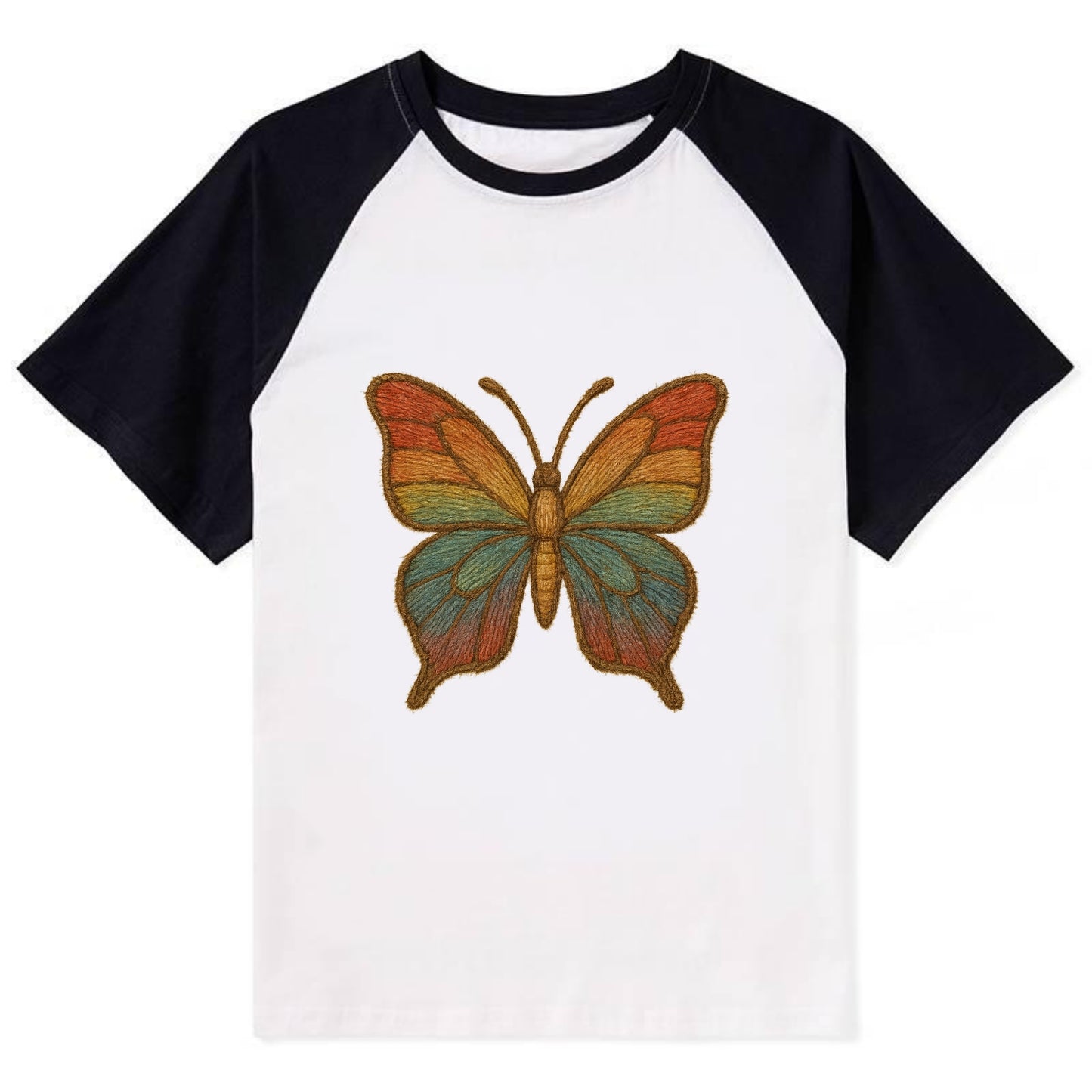 Butterfly Transformation  - Contrast Rag - Contrast Raglan T-shirt - Black