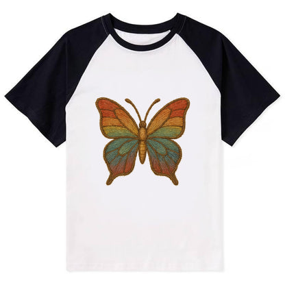 Butterfly Transformation  - Contrast Rag - Contrast Raglan T-shirt - Black