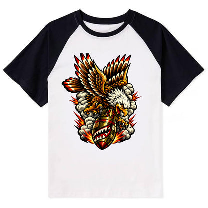 War Eagle Dive - Contrast Raglan T-shirt - Black