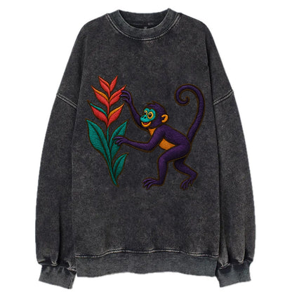 Spider Monkey - Vintage Sweatshirt - Black