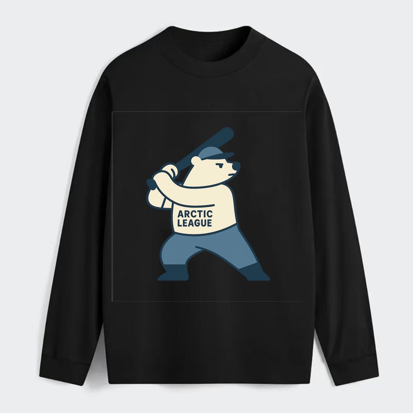 Polar Bear Baseball MVP - Classic Long Sleeve Shirt - Black