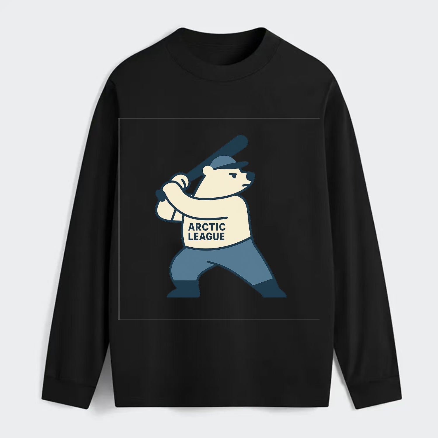 Polar Bear Baseball MVP - Classic Long Sleeve Shirt - Black