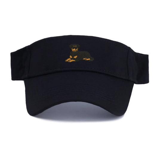 Rottweiler - Black and tan relaxed lying Visor - Black