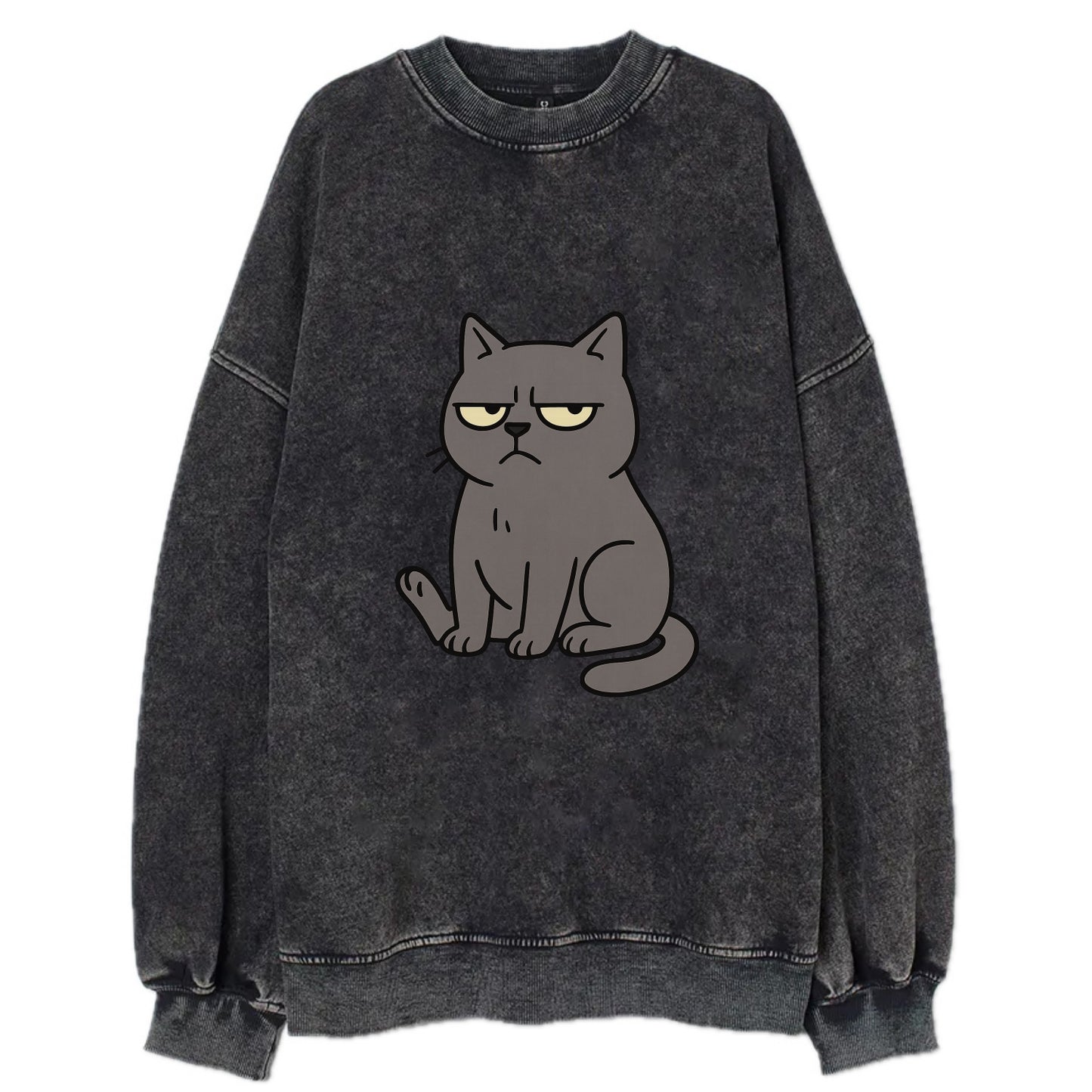 The Cat Judging Silently - Vintage Sweatshirt - Black