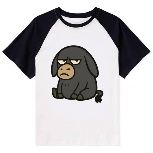 The Donky Judging Silently - Contrast Raglan T-shirt