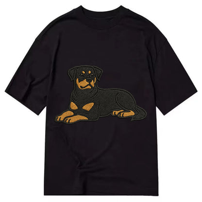 Rottweiler - Black and tan relaxed lying Classic T-shirt - Black