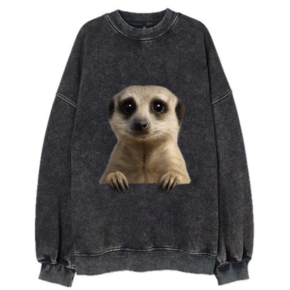 Meerkat  - Vintage Sweatshirt - Black