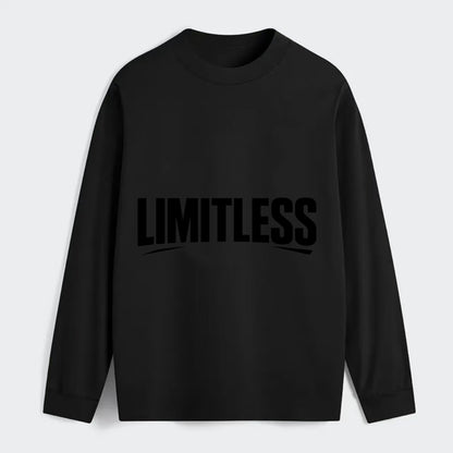 Bold typography design - "LIMITLESS" - no boundaries, infinite potential - Classic Long Sleeve Shirt - Black