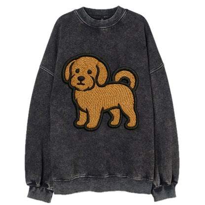 Havanese - Contemporary small dog design - Vintage Sweatshirt - Black
