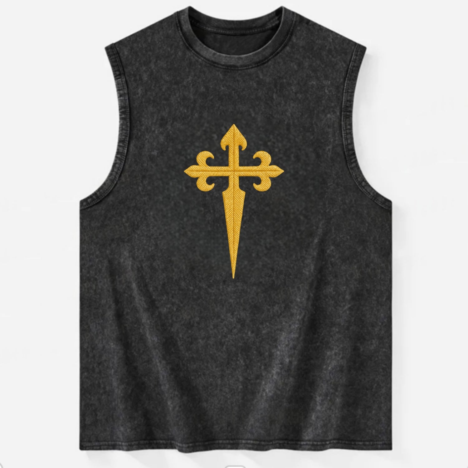 Order Of Santiago Cross - Vintage Washed Tank - Black