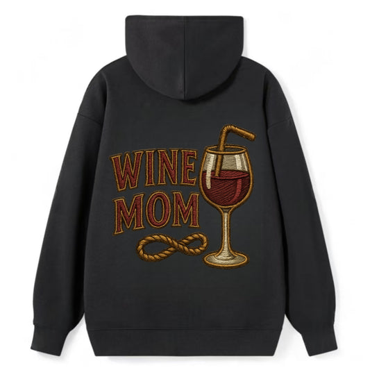 Wine Mom  - Classic Pullover Hoodie - Black