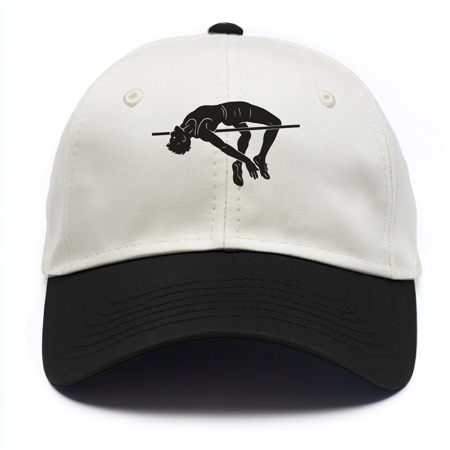 High jumper arching over bar - Two Tone Cap - Black