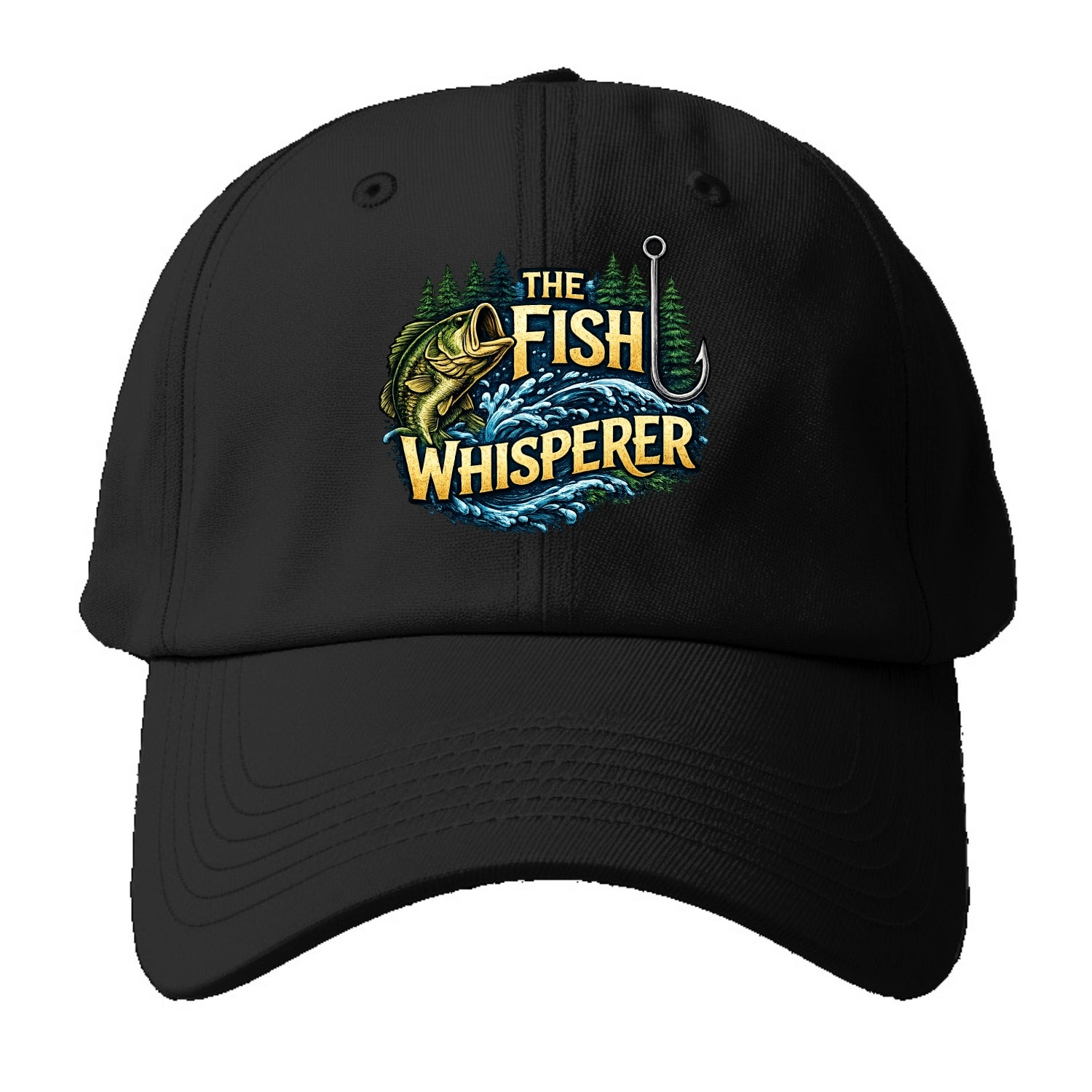 Fish Whisperer - Baseball Cap For Big Heads - Black
