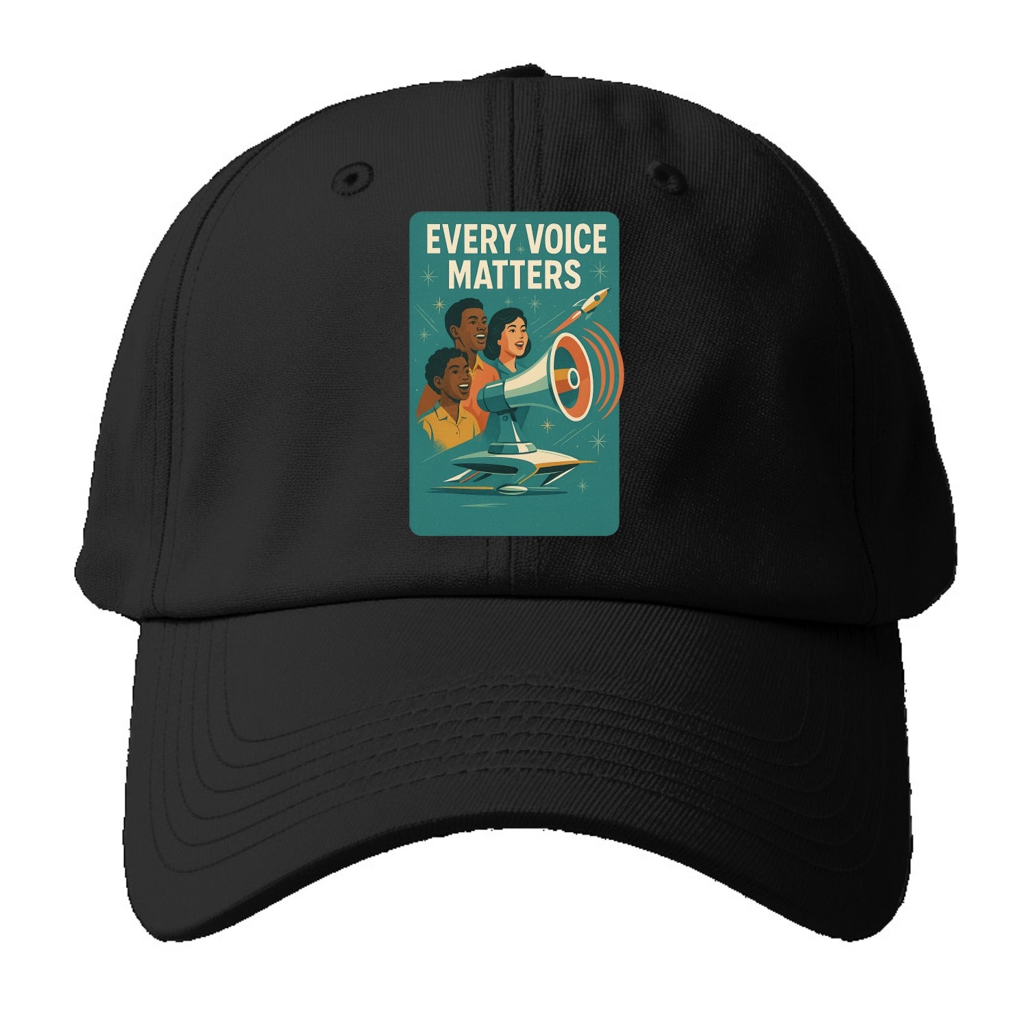 Diverse voices being heard and amplified - "Every Voice Matters" - - Baseball Cap For Big Heads - Black