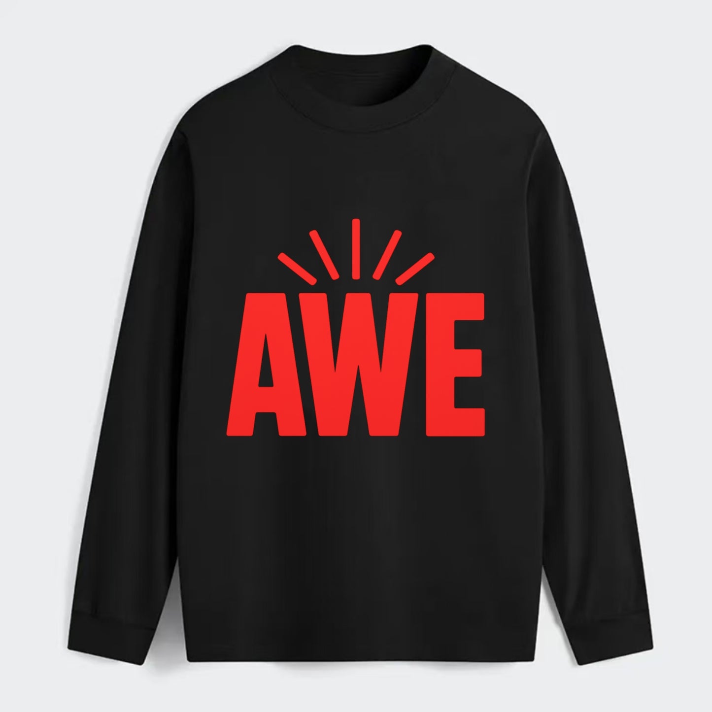 Bold typography design - "AWE" - overwhelming wonder - Classic Long Sleeve Shirt - Black