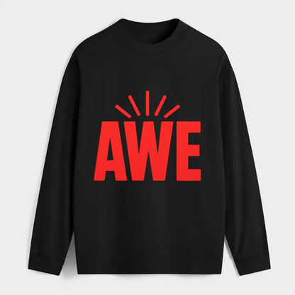 Bold typography design - "AWE" - overwhelming wonder - Classic Long Sleeve Shirt - Black