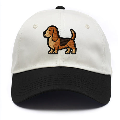 Basset Hound - Trendy low-rider design with prominent black outline - Two Tone Cap