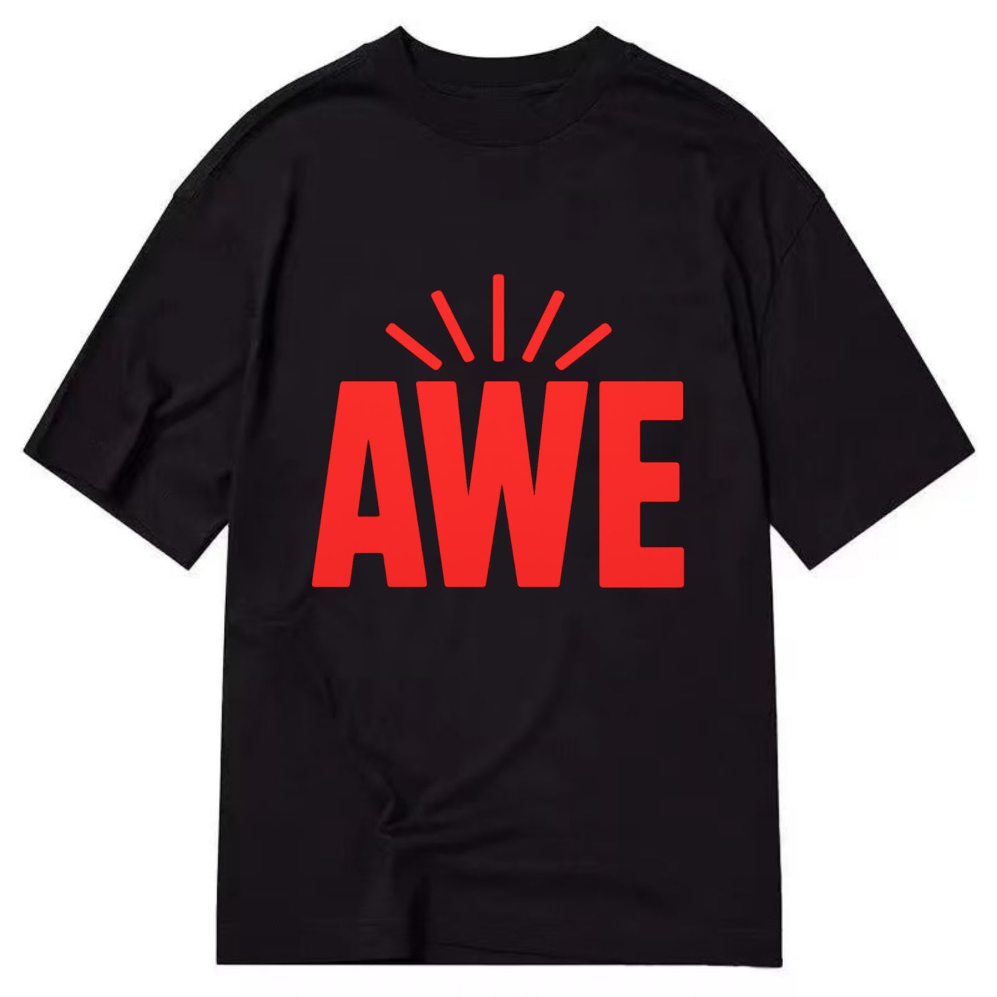 Bold typography design - "AWE" - overwhelming wonder - Classic T-shirt - Black